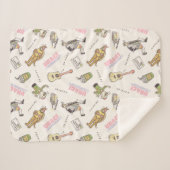 FRIENDS™ Tan Cartoon Muster Sherpadecke (Vorderseite (Horizontal))