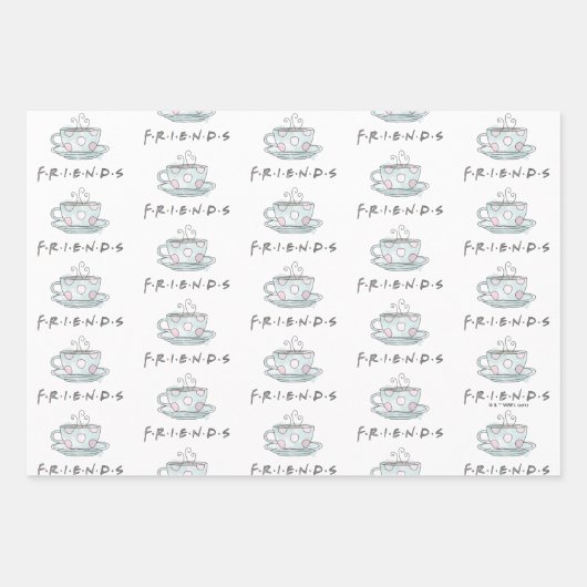 FRIENDS™ | Tasse Kaffee Wasserfarbe Geschenkpapier Set (Vorderseite)