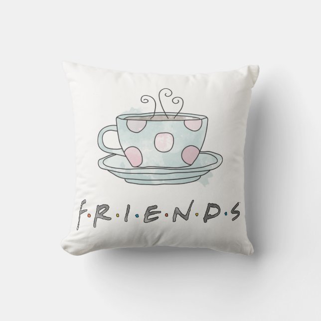 FRIENDS™ | Tasse Kaffee Wasserfarbe Kissen (Vorderseite)