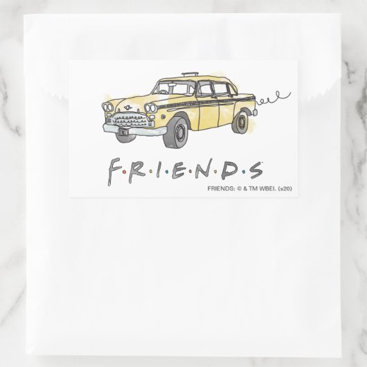 FRIENDS™ | Taxi Cab Rechteckiger Aufkleber (Tasche)
