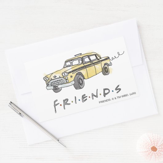 FRIENDS™ | Taxi Cab Rechteckiger Aufkleber (Umschlag)