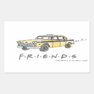 FRIENDS™   Taxi Cab Rechteckiger Aufkleber