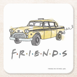 FRIENDS™   Taxi Cab Rechteckiger Pappuntersetzer