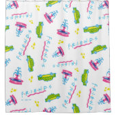 FRIENDS™ Taxis und Wasserfontänen Duschvorhang (Vorderseite)