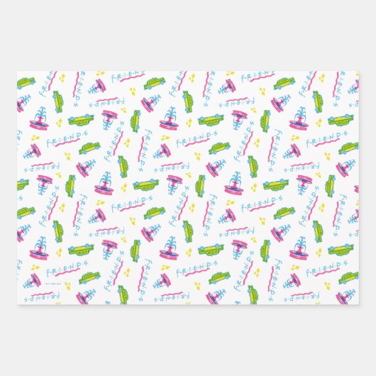FRIENDS™ Taxis und Wasserfontänen Geschenkpapier Set (Vorderseite 2)