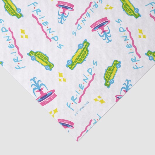 FRIENDS™ Taxis und Wasserfontänen Seidenpapier (Ausschnitt)