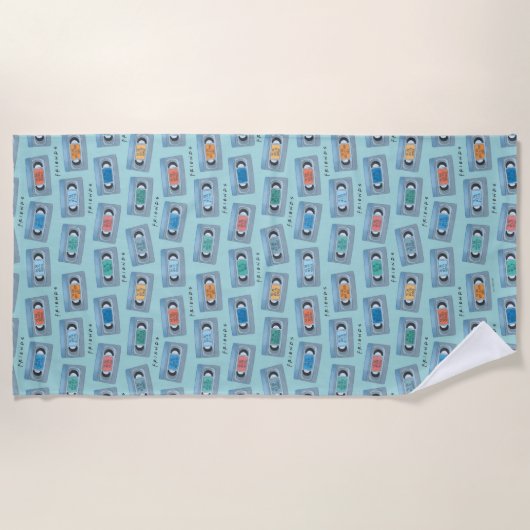 FRIENDS™ | The One With Video Tape Pattern Strandtuch (Vorderseite)