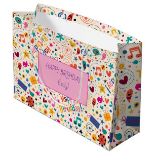 FRIENDS tv show Birthday Watercolor pink mädchenha Große Geschenktüte