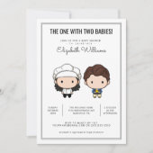 FRIENDS™ | Twins Baby Shower Einladung (Vorderseite)