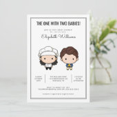 FRIENDS™ | Twins Baby Shower Einladung (Stehend Vorderseite)