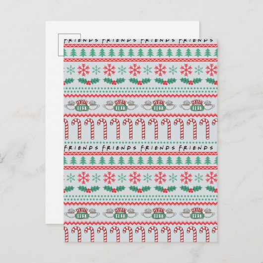 FRIENDS™ | Ugly Sweater Christmas Pattern Einladungspostkarte (Vorne/Hinten)
