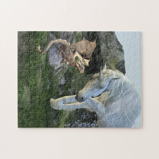 Friends Unicorn und Baby Dragon Fairy Schwanz Puzzle (Horizontal)