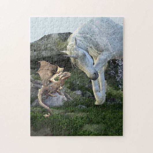 Friends Unicorn und Baby Dragon Fairy Schwanz Puzzle (Vertikal)