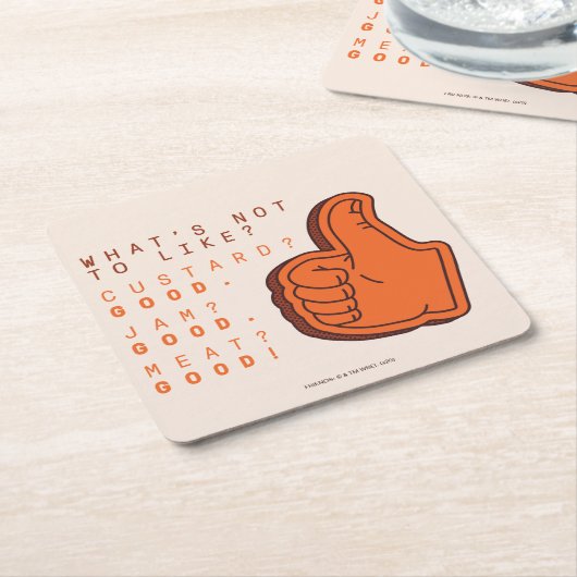 FRIENDS™ | Was soll man nicht mögen? Rechteckiger Pappuntersetzer (angewinkelt)