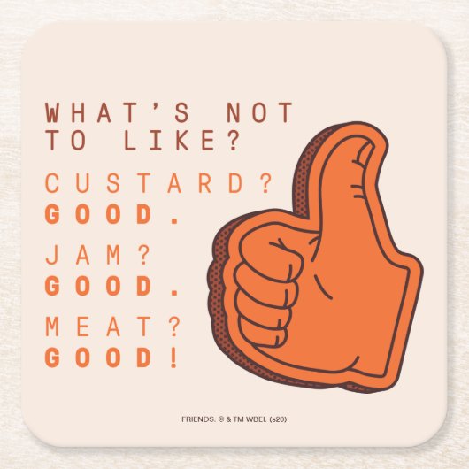 FRIENDS™ | Was soll man nicht mögen? Rechteckiger Pappuntersetzer (Vorderseite)
