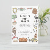 FRIENDS™ Watercolor Icons Kinderdusche Einladung (Stehend Vorderseite)