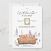 FRIENDS™ | Watercolor Wifelorette Party Weekend Einladung (Vorderseite)