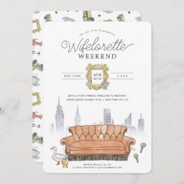 FRIENDS™ | Watercolor Wifelorette Party Weekend Einladung
