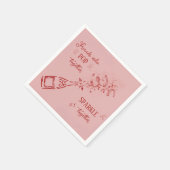 Friends Who Pop Sparkle Galentine Pink Serviette (Ecke)