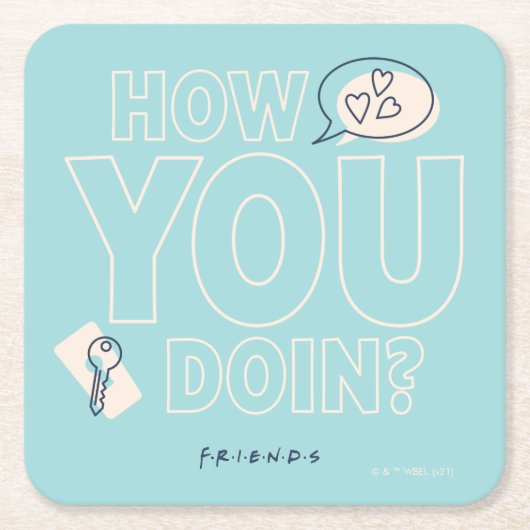 FRIENDS™ | Wie geht es Ihnen? Rechteckiger Pappuntersetzer (Vorderseite)
