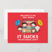FRIENDS™ | Willkommen im Real World Chibi Einladungspostkarte (Vorne/Hinten)
