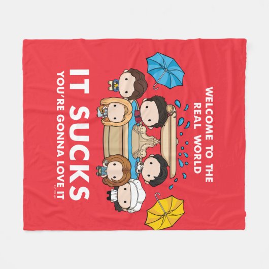 FRIENDS™ | Willkommen im Real World Chibi Fleecedecke (Vorderseite (Horizontal))