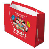 FRIENDS™ | Willkommen im Real World Chibi Große Geschenktüte (Rückseite Schrägansicht)