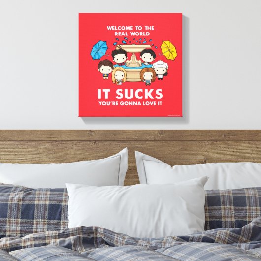 FRIENDS™ | Willkommen im Real World Chibi Leinwanddruck (Insitu (Schlafzimmer))
