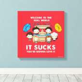 FRIENDS™ | Willkommen im Real World Chibi Leinwanddruck (Insitu (Holzboden))