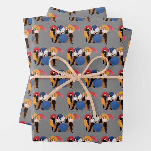 FRIENDS™-Zeichen-Silhouette Geschenkpapier Set (Beispiel)