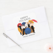 FRIENDS™-Zeichen-Silhouette | Weihnachtsgeschenkma Quadratischer Aufkleber (Umschlag)