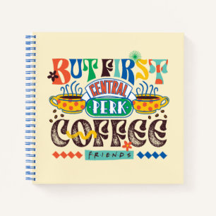 FRIENDS™   Zuerst Kaffee Lebendiges Grafikdesign Notizblock