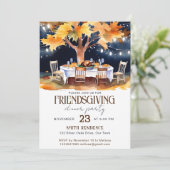 Friendsgivig Erntedank Gartentisch unter Sternen Einladung (Stehend Vorderseite)