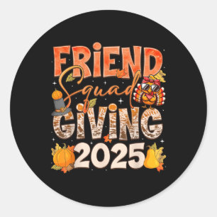 Friendsgiving 2025-Crew Erntedankfest-Gruppen-Matc Runder Aufkleber
