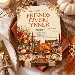Friendsgiving-Abendessen Thanksgiving Potluck-Part Einladung