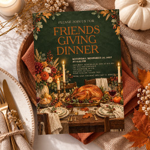 Friendsgiving-Abendessen Thanksgiving Potluck-Part Einladung