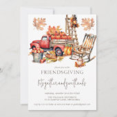 Friendsgiving Autumn Watercolor Truck Einladung (Vorderseite)