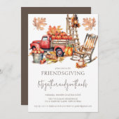 Friendsgiving Autumn Watercolor Truck Einladung (Vorne/Hinten)