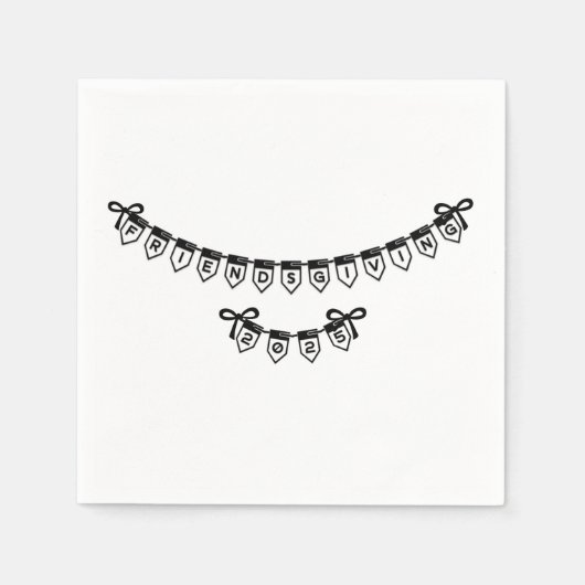 Friendsgiving Banner Schriftart Design Napkins Serviette (Vorderseite)