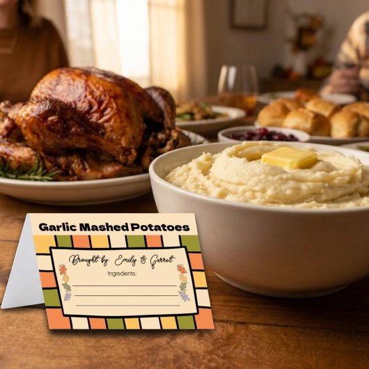 Friendsgiving-Buffet-Karten Tischnummer