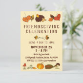 Friendsgiving Celebration with Hedgehog Einladung (Stehend Vorderseite)