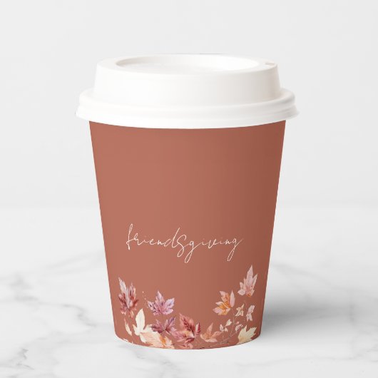 Friendsgiving Cinnamon Erntedank Pappbecher (Vorderseite)