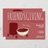 Friendsgiving Cranberry Sauce Erntedank Dinner Einladung (Vorne/Hinten)