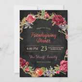Friendsgiving Dinner Fall Apples Cinnamon Rose Einladung (Vorderseite)