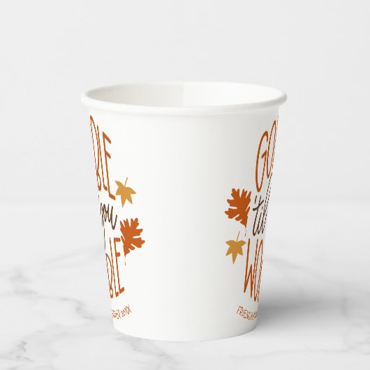 Friendsgiving Dinner Gobble Til You Wobble Pappbecher (Links)