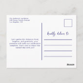 Friendsgiving dinner invitation autumnal floral postkarte (Rückseite)