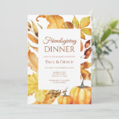 Friendsgiving Dinner Invitation Fall Einladung (Stehend Vorderseite)