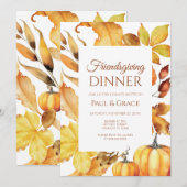Friendsgiving Dinner Invitation Fall Einladung (Vorne/Hinten)