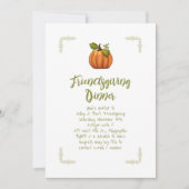 Friendsgiving Dinner Minimalistisch Pumpkin Einladung (Vorderseite)