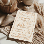Friendsgiving Dinner Party Hand Drawn Doodle Fall Einladung